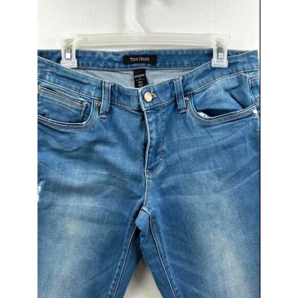 WHBM White House Black Market Jeans Womens Sz 8 Distressed Girlfriend Embroidery - Picture 4 of 5